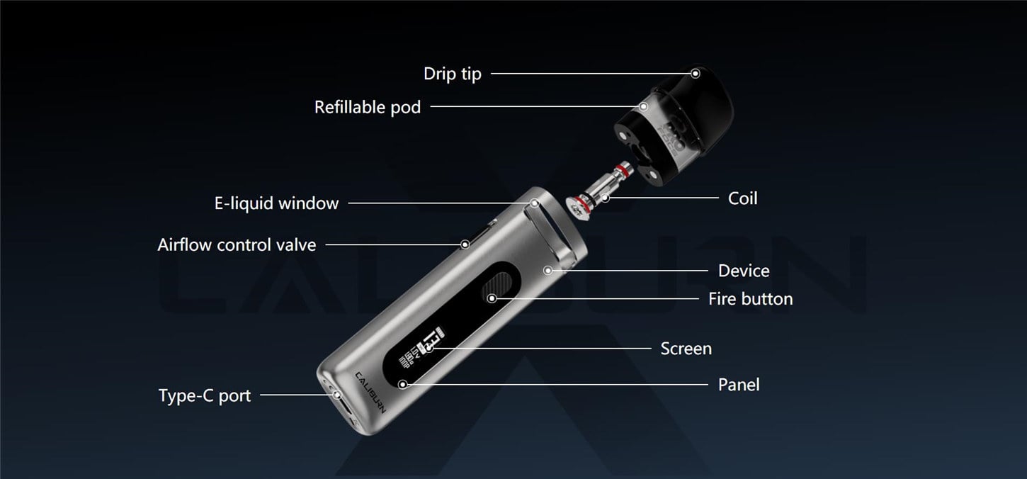 Uwell Caliburn X Pod System Kit 850mAh 3ml, Auto Power Off if no Operation for 8 Minutes 3