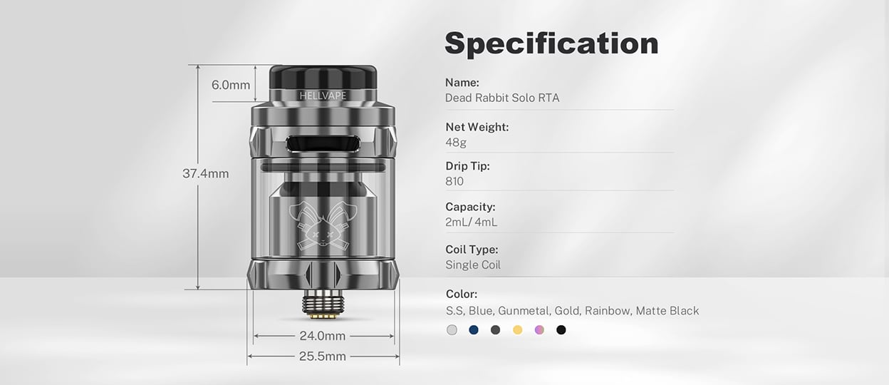 Hellvape Dead Rabbit Solo RTA Atomizer 4ml 7