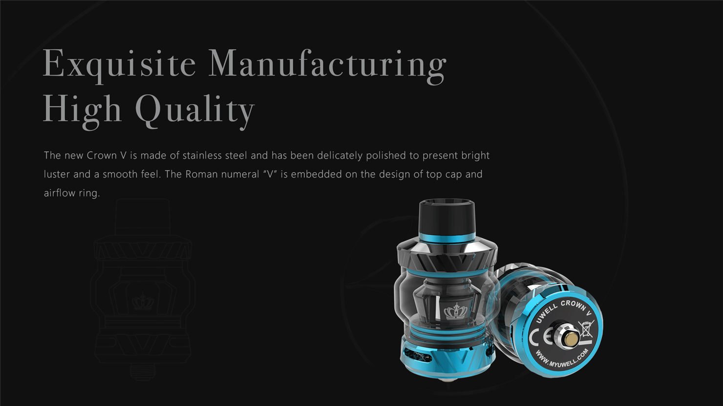 Uwell Crown 5 Tank Atomizer with Childproof 5ml 6