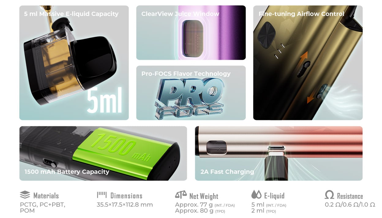 Uwell Crown S Pod System Kit 1500mAh 5ml 5