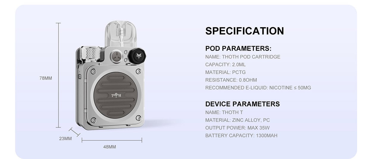 Kumiho THOTH T Pod System Kit 1300mAh 2ml 12