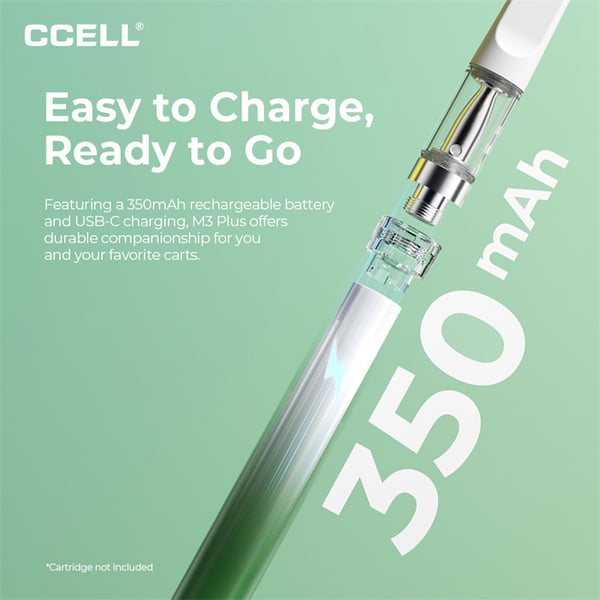 CCELL M3 Plus 510 Vaporizer Battery 350mAh - 画像 (6)