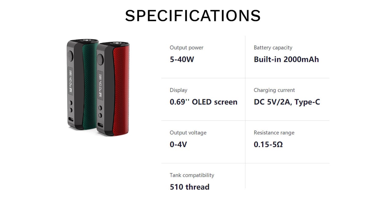 Vaporesso GTX One Mod 2000mAh 7