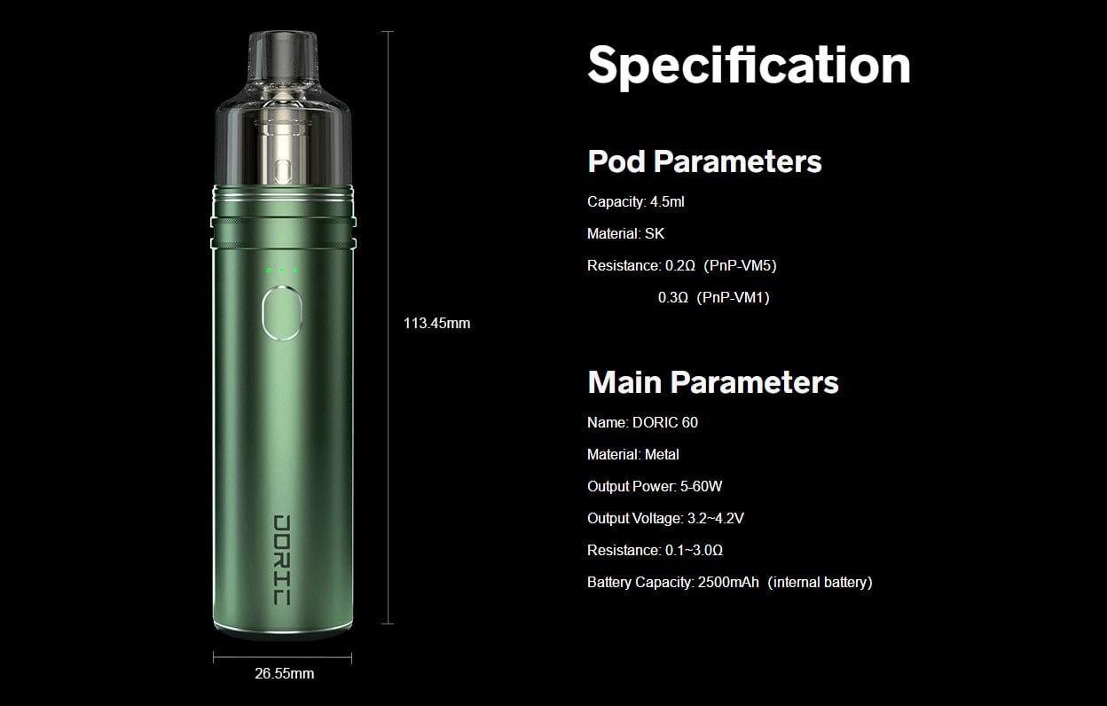 Voopoo Doric 60 Pod System Kit 2500mAh 4.5ml 13