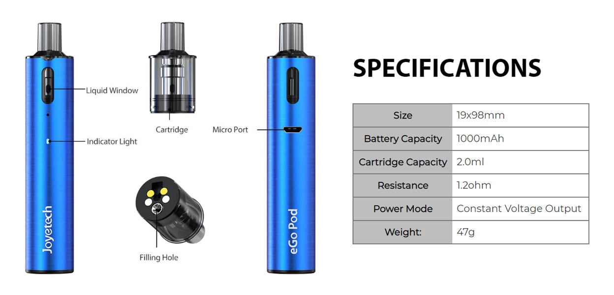 Joyetech eGo Pod System Kit 1000mAh 2ml 9