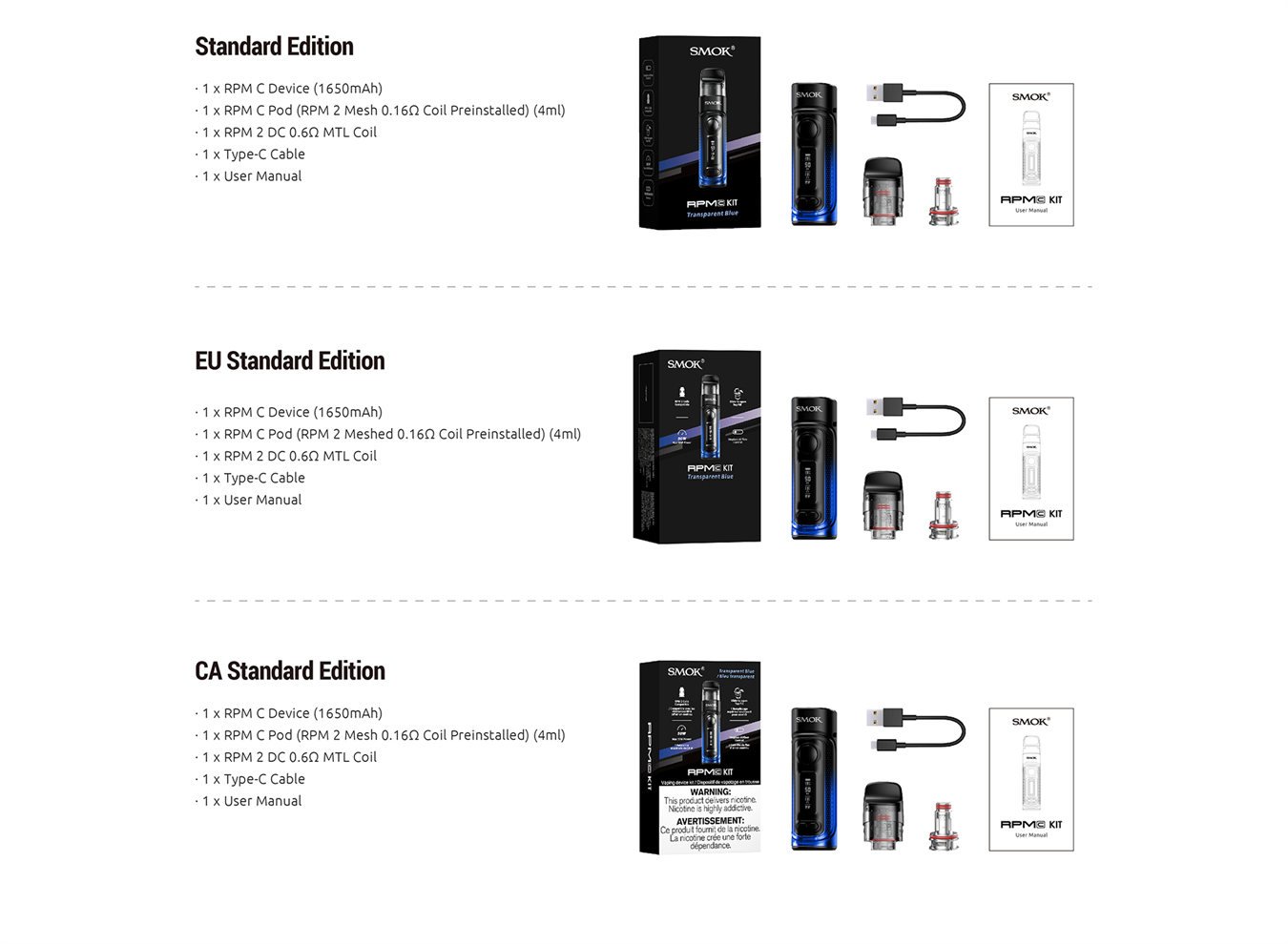 SMOK RPM C Pod System Kit 1650mAh 4ml 14