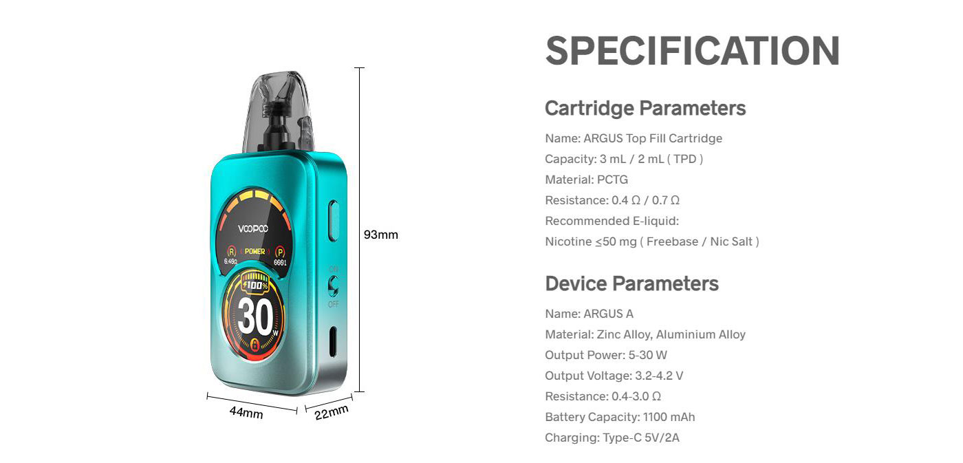 VOOPOO Argus A Pod System Kit 1100mAh 3ml 9