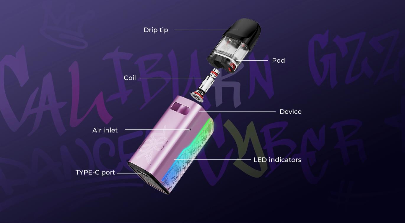 Uwell Caliburn GZ2 Cyber Pod System Kit 850mAh 2ml 7