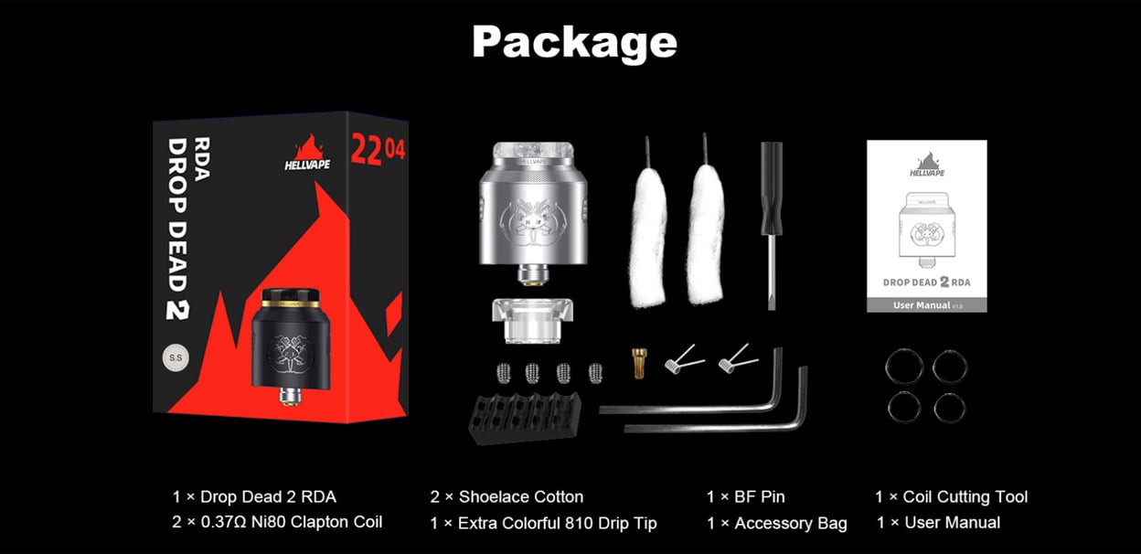 Hellvape Drop Dead 2 RDA Atomizer 24mm 9