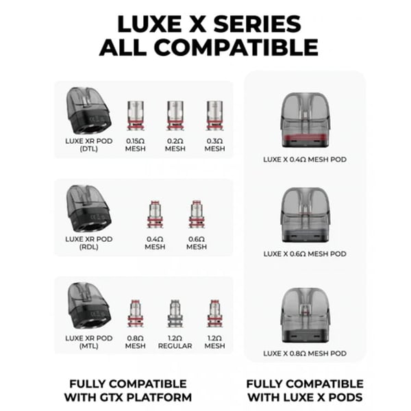 Vaporesso LUXE XR / LUXE X / LUXE XR Max / LUXE X PRO / LUXE X2 Empty Pod Cartridge 5ml (2pcs/pack)