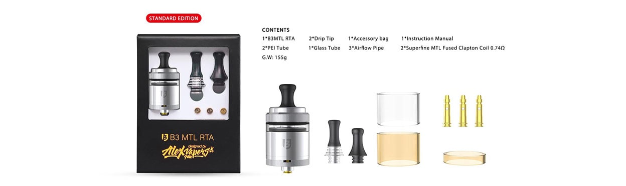 Vandy Vape Berserker V3 (B3) MTL RTA Atomizer 24mm 6ml/2ml 10