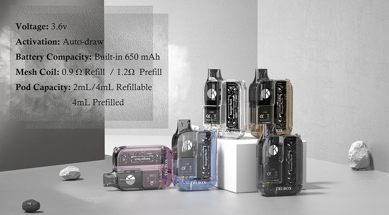 KangerTech TRI Box Pod System Kit 650mAh 2ml 8