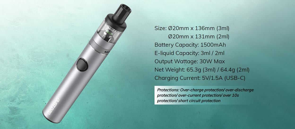 Eleaf iJust D20 Vape Pen Kit 1600mAh (Max 30W) 3ml 9