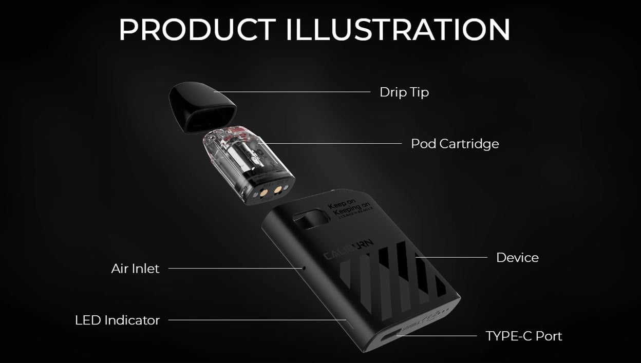 Uwell Caliburn AK2 Pod System Kit 520mAh 2ml 3