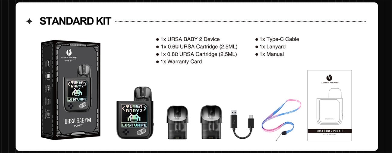 Lost Vape Ursa Baby 2 Pod System Kit 900mAh 2.5ml / 2ml 9