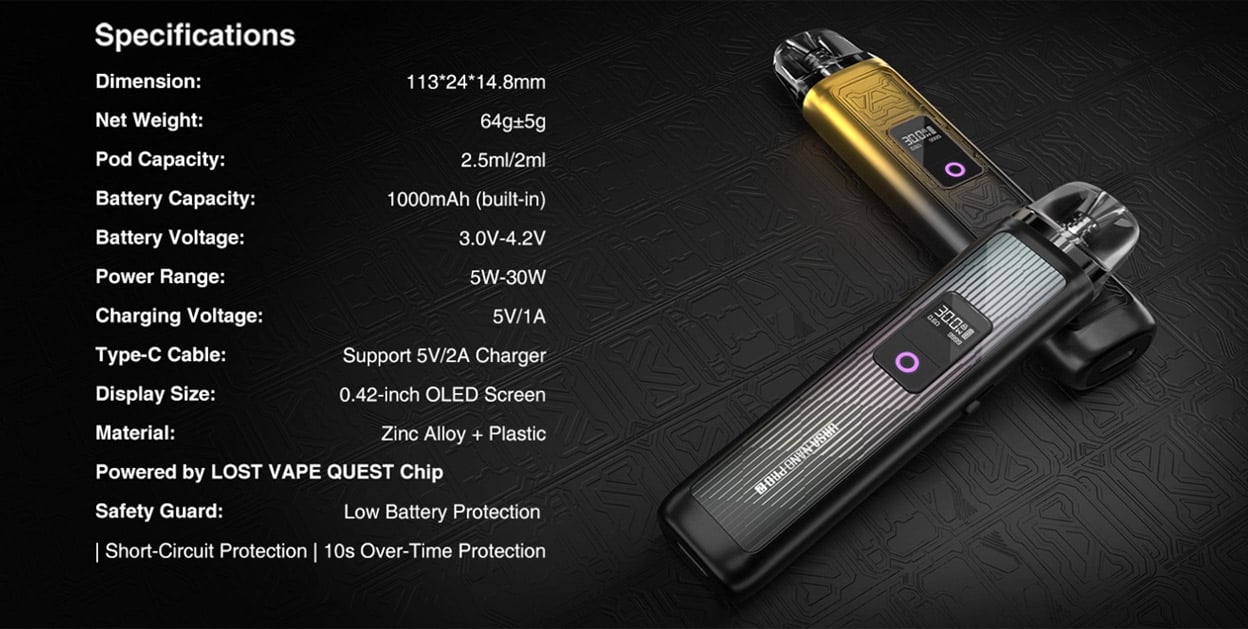 Lost Vape Ursa Nano Pro 2 Pod System Kit 1000mAh 2.5ml 12