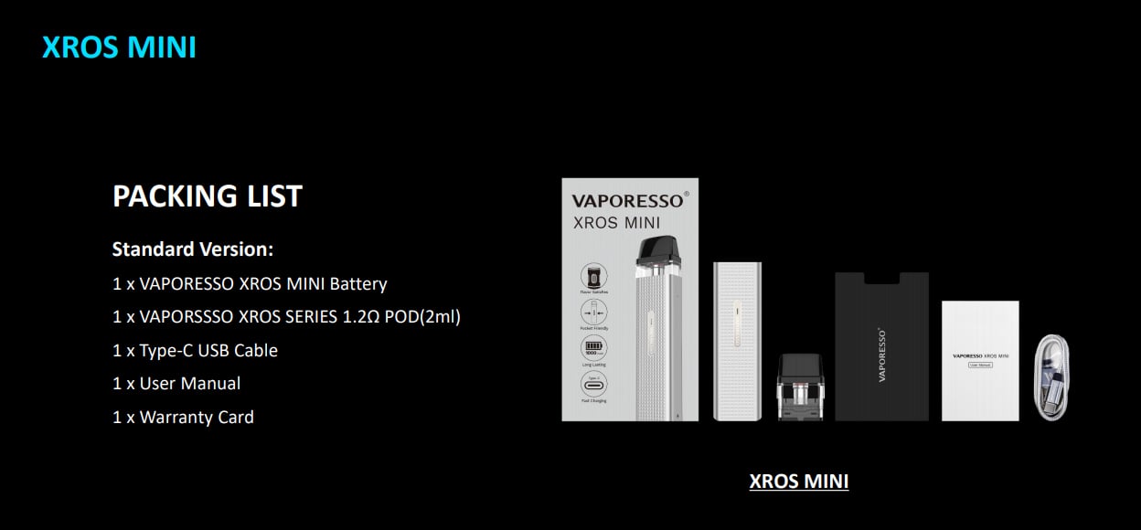 Vaporesso XROS Mini Pod System Kit 1000mAh 2ml 7